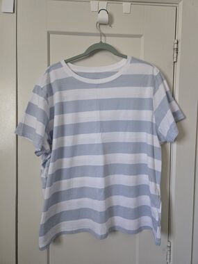 NWT Ricki's Light Blue & White Striped Short-Sleeve Tee